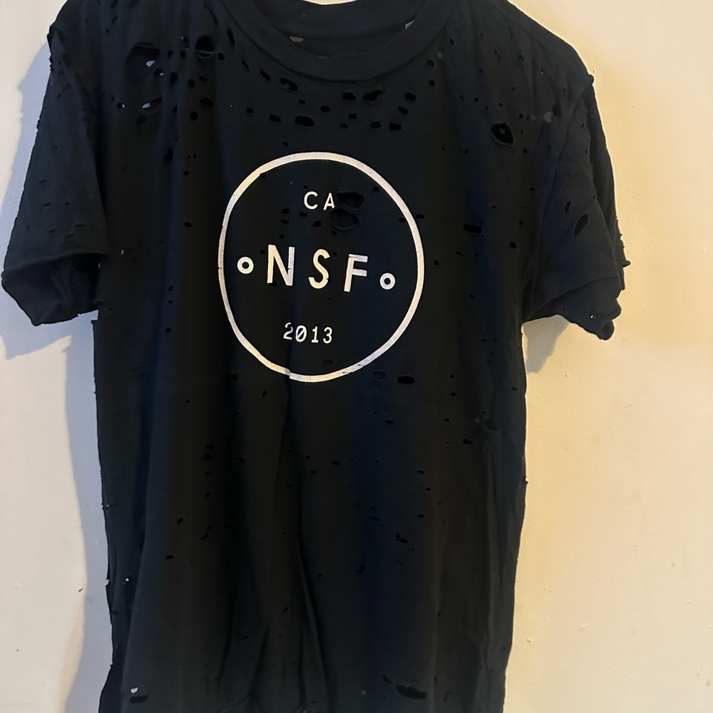 NSF Black Distressed T-Shirt
